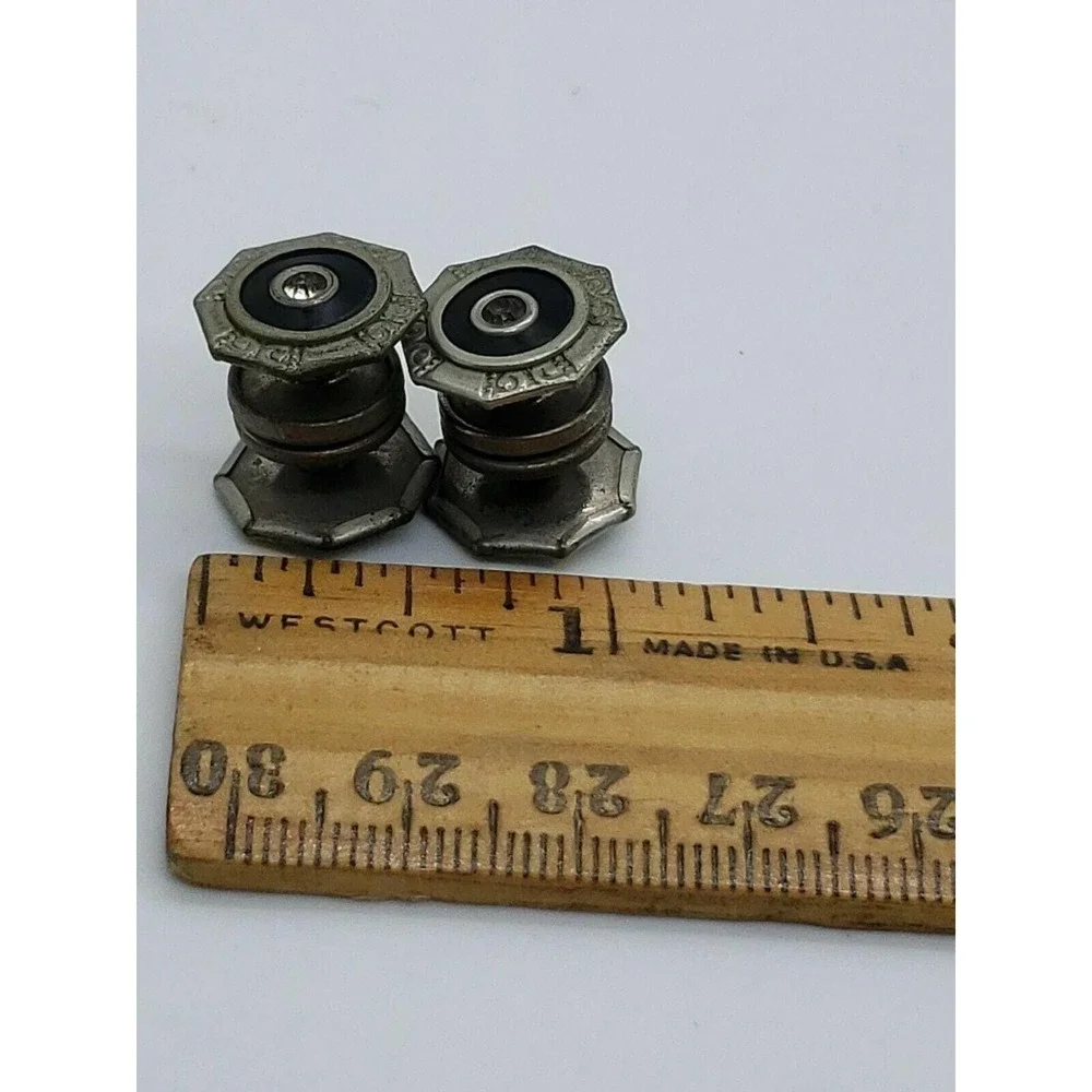 Vintage Art Deco COBSLINK snap cuff‎ links silver/diamond/ onyx style